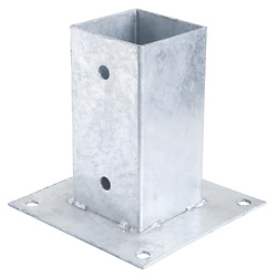 Soporte anclaje galvanizado p&eacute;rgola 71x71mm. - Anclaje galvanizado. - Medidas; 71 x 71 mm. - Soporte p&eacute;rgola.